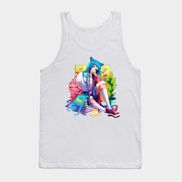 Anime Japanese school girl Tank Top by AnGo